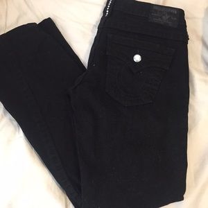 True Religion Black Boot cut Jeans with swarovski
